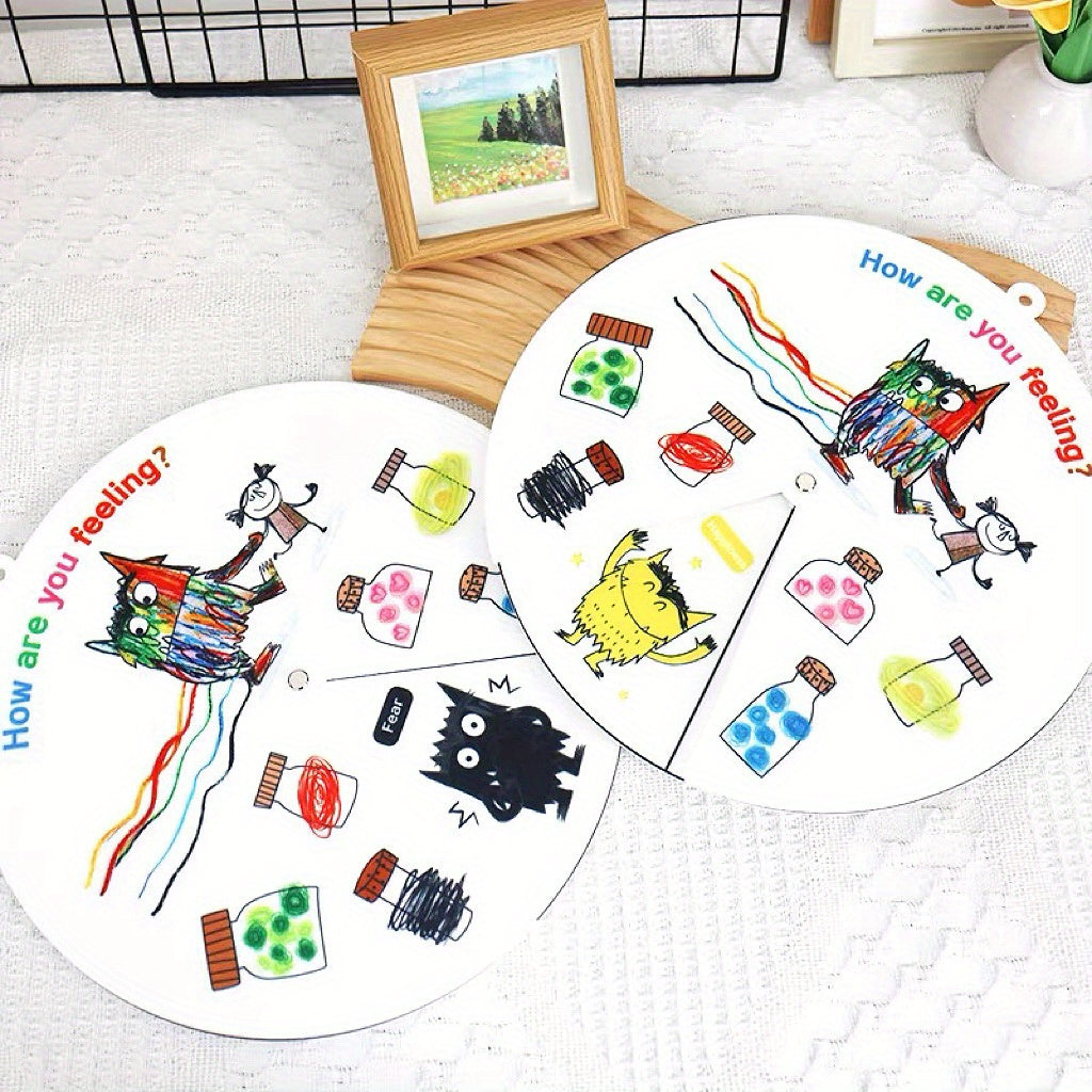 Colorful Monster Puppet Book & Turntable Toy