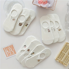 10 Pairs Cartoon Embroidery Low Cut Ankle Socks Women's Stockings
