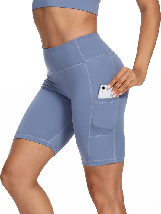 High Elastic Women's Yoga Shorts with Pocket