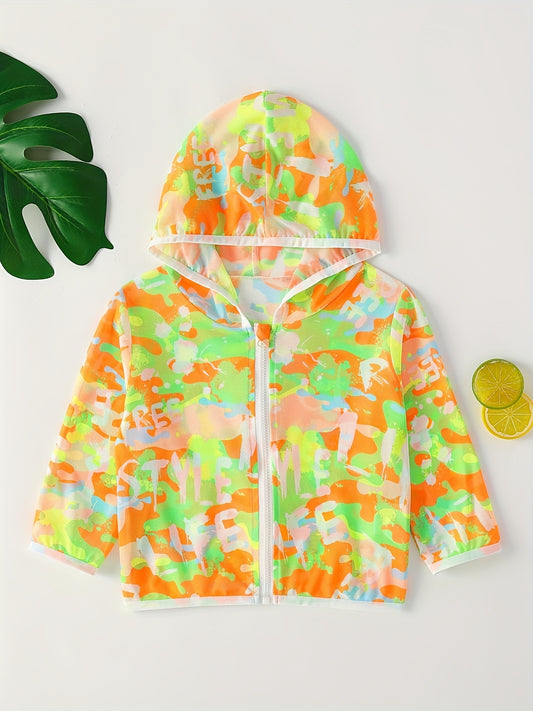 Camouflage Zipper Hooded Jacket for Baby Boys and Girls