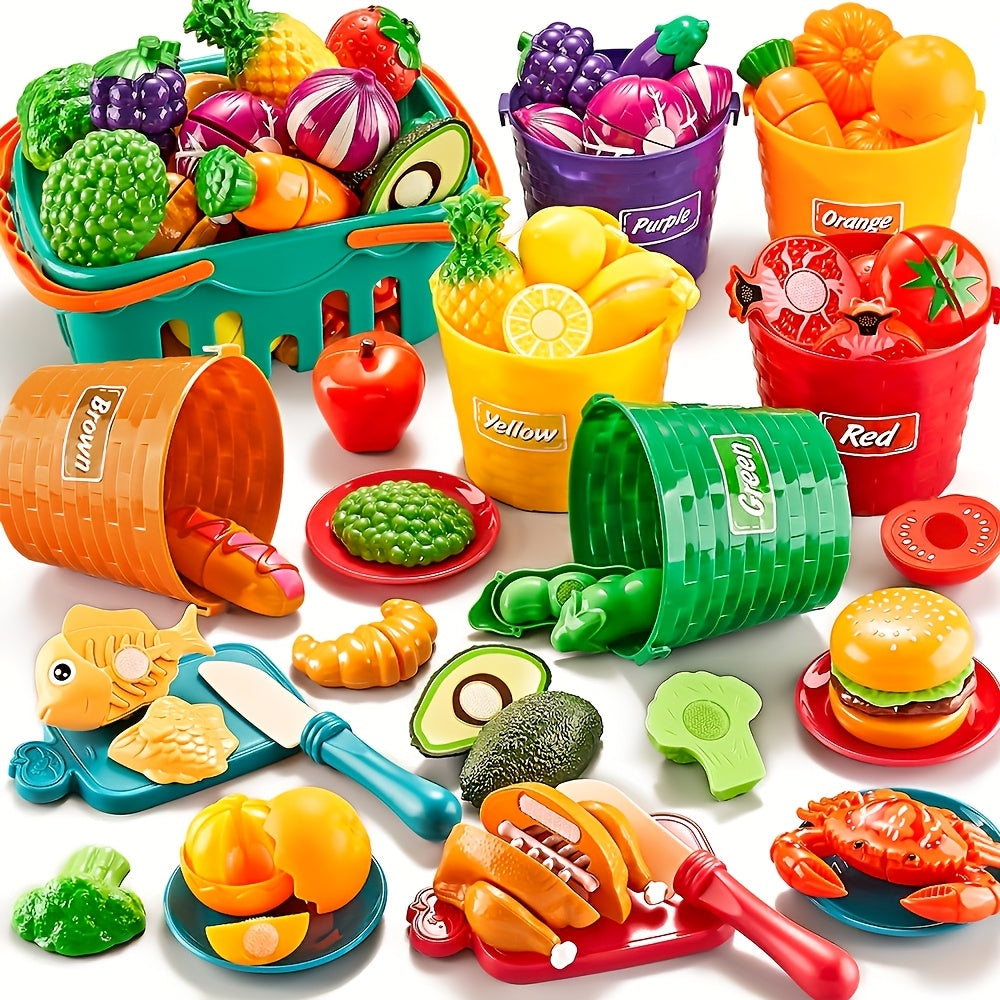 Kids Simulation Chopping Basket Bucket Cooking Toy