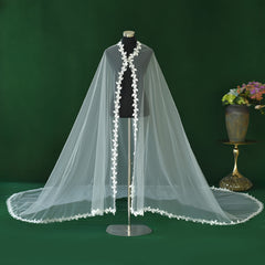 Adjustable Cathedral Length Wedding Veil with Secure Pin Fixing Bride Mantle