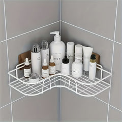 1pc Punch Corner Shelf Bathroom Rack Shelf Bathroom Toilet Seamless Wall Mounted