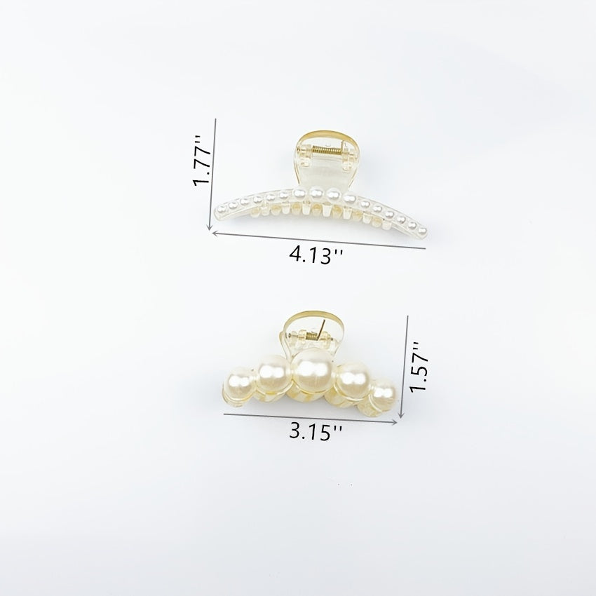 Pearl Hair Claw Styling Hair Clips Strong Hold Hair Jaw Clips
