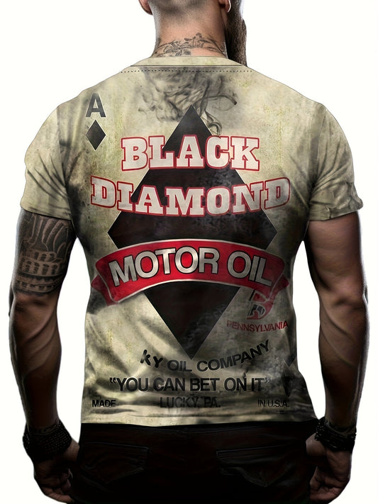 "BLACK DIAMOND" Men's Short Sleeve Graphic Tee Shirt