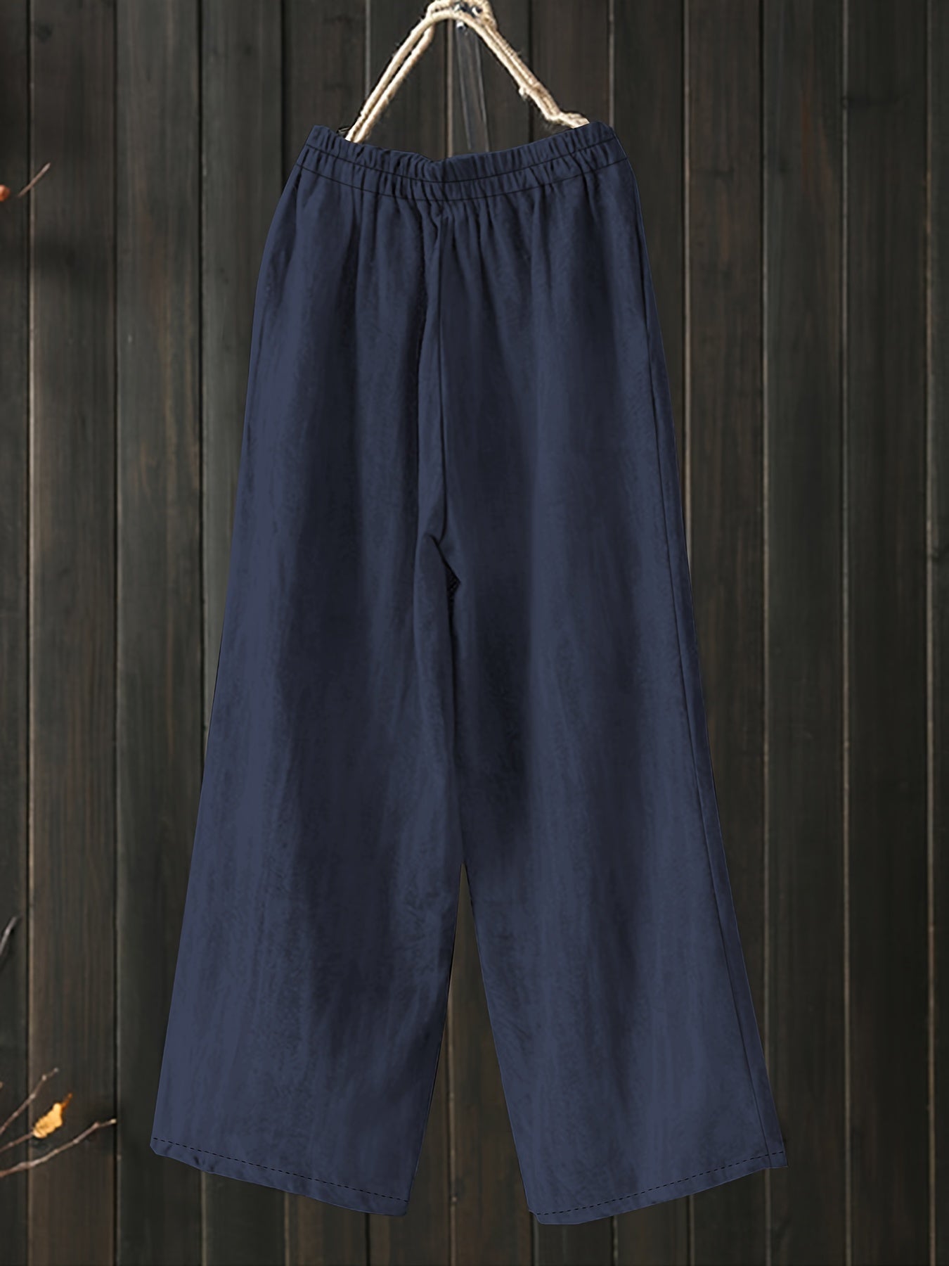 Women's Plus Solid High Rise Wide Leg Trousers