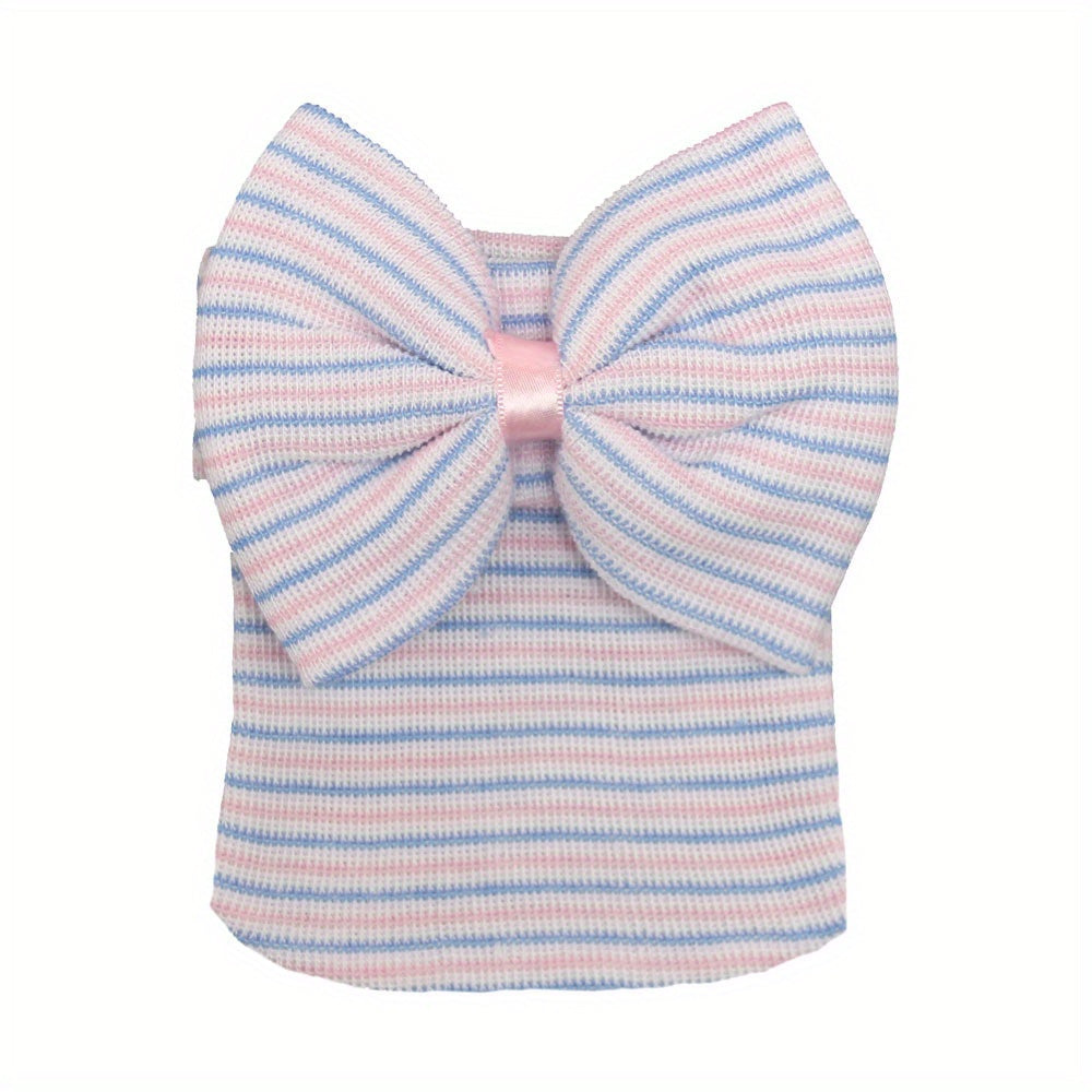 Big Bow Knitted Baby Hat for Newborns