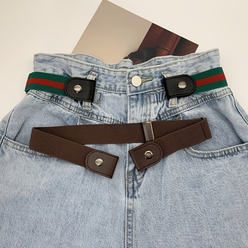 Adjustable Elastic Waist Belt with Buckle for Comfortable Fit