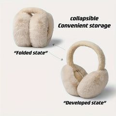 Women's Winter Fleece Earmuffs Beige Plush Ear Warmers