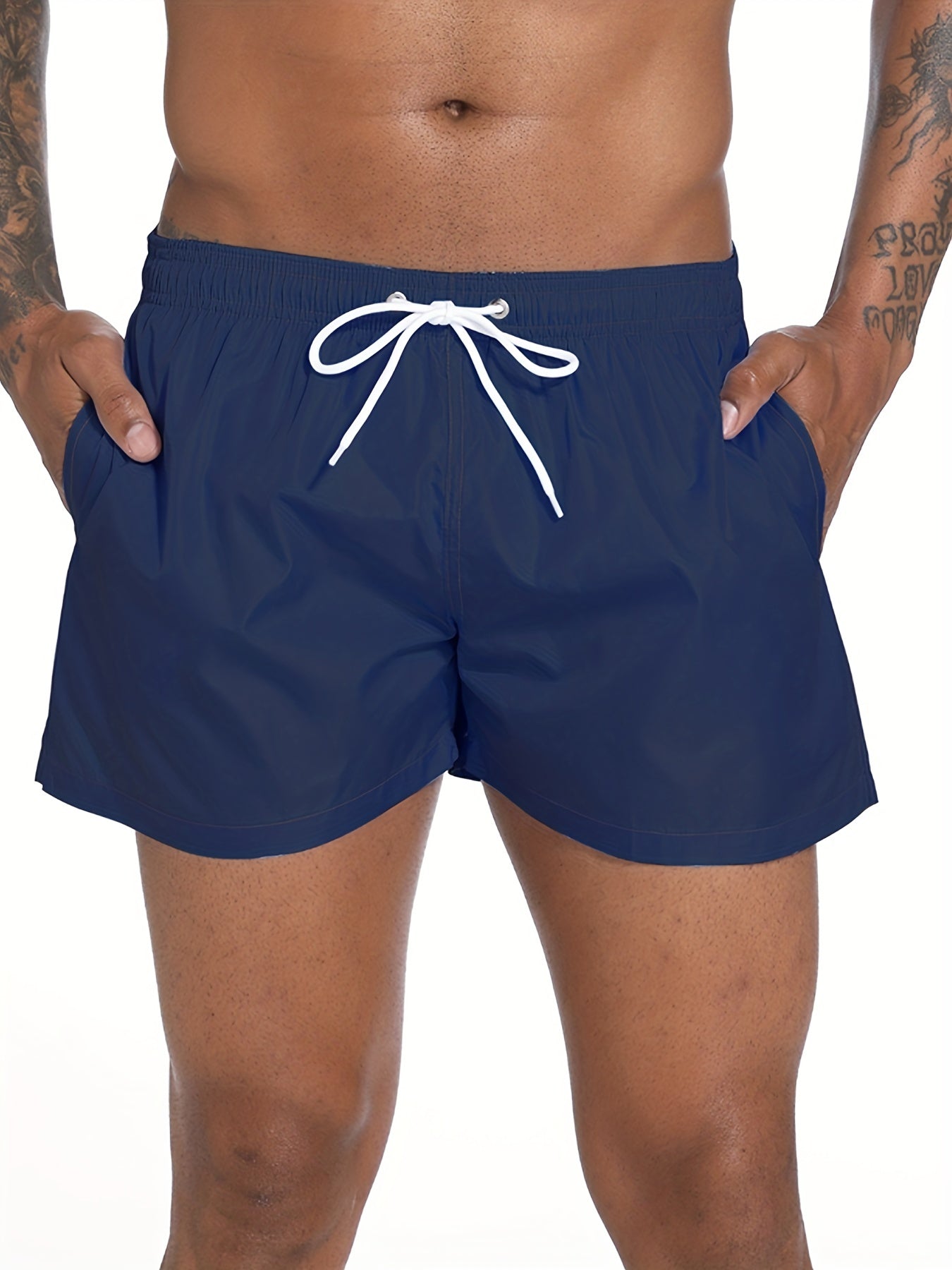 Men's Quick Drying Hawaiian Board Shorts with Mesh Lining & Pockets