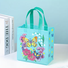 4pcs Butterfly Print Non-woven Bags Portable Handbag