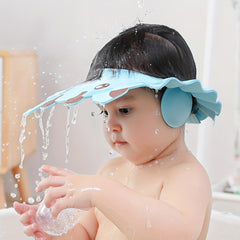 Deer Shaped Kids Shampoo Cap with Ear Protection Soft Polyester