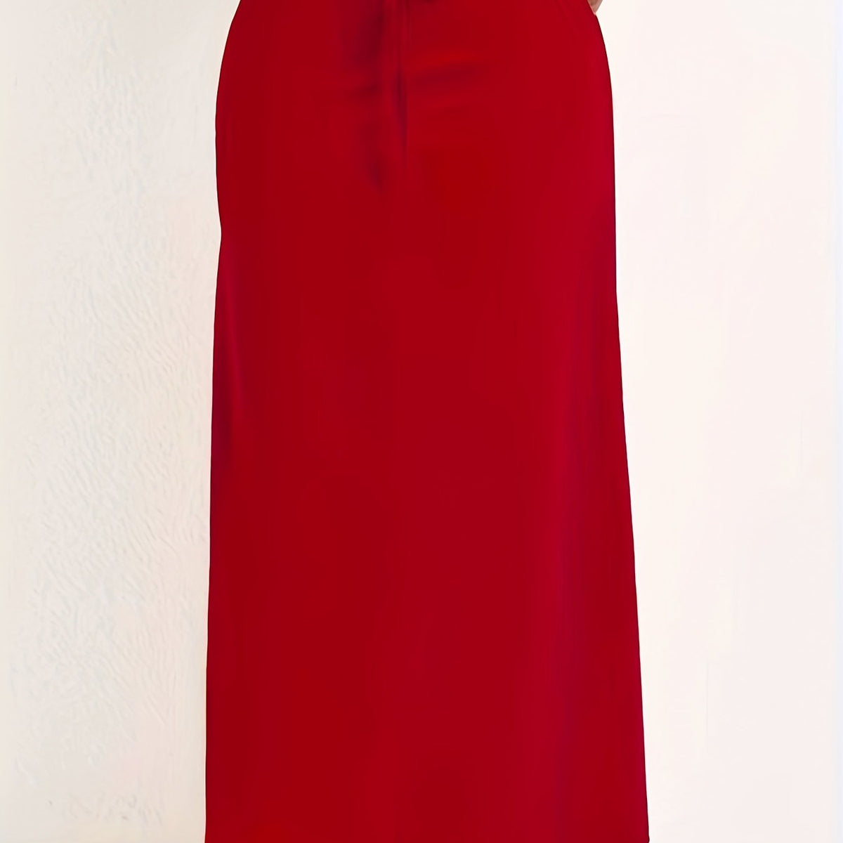 Solid Drawstring Maxi Skirt High Waist Casual Spring Summer Women's Clothing