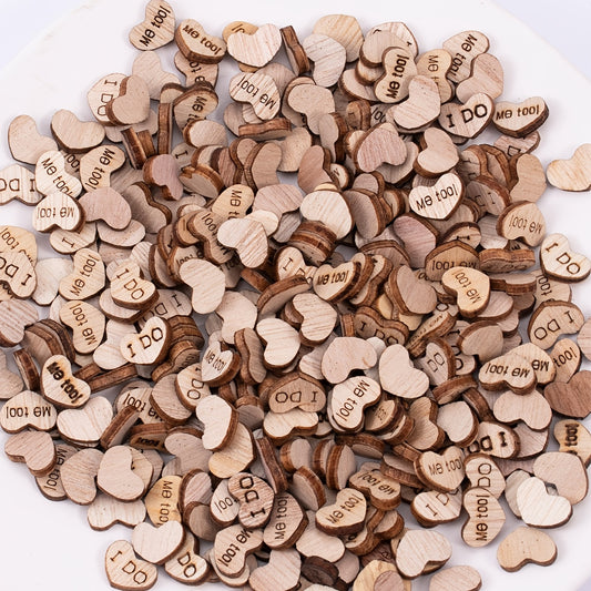 Wooden Heart Desktop Decoration Wedding Tablecloth 100pcs