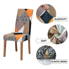 1pc Stretch Print Chair Slipcover Dining Room Kitchen Chair Covers