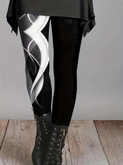  Striped Skinny Trousers High Rise Elastic Stretch Pants