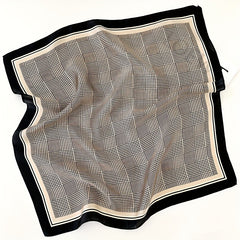 Houndstooth Print Square Scarf Satin Neckerchief Bandana Women Decorative