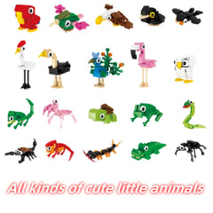 20pcs Insect & Bird Building Blocks Set with Small Animals