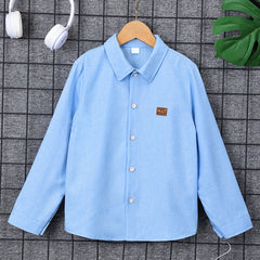 Boys Feel Great Embroidered Shirts Long Sleeve Button Down Tops
