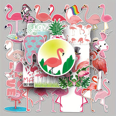 50pcs Flamingo Waterproof Stickers for Bottles Laptop Scrapbook