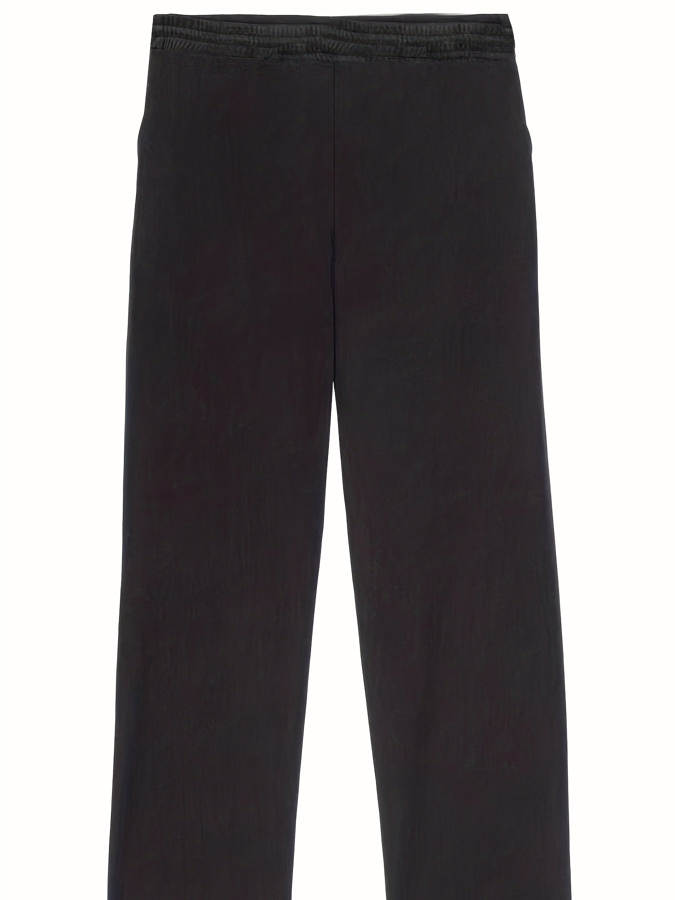  High Rise Stretch Straight Leg Pants With Pockets