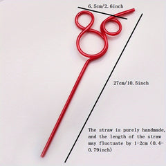 6pcs Mouse Shaped Reusable Colorful Straws Party Supplies