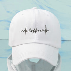 Vintage Embroidered Baseball Cap Coffee Print