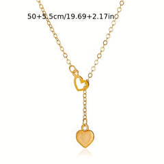Personality Love Pendant Necklace Y Shaped 14K Plated Jewelry Gift