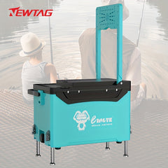 32L Fishing Tackle Box Seat Box Multifunctional with Wheels