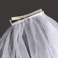 Romantic Bridal Veil with Floral Embellishments for Weddings