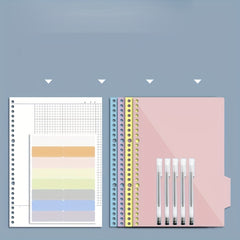 Waterproof Buckle Horizontal Line Notebook for College Students