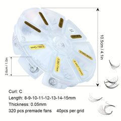 C Curling 360pcs Premade Fans 0.05 Loose Volume Individual Lashes