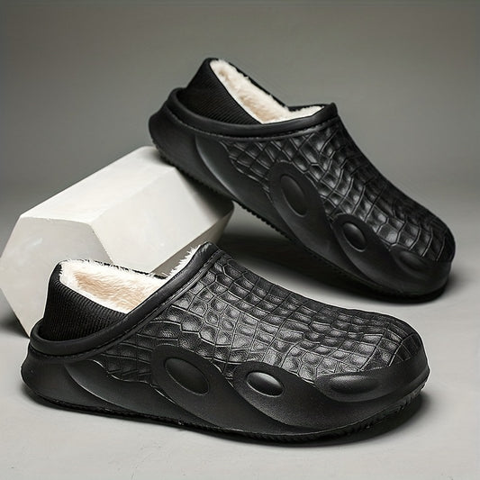 Men's Cozy Fuzzy Slippers Plush Non-Slip Home Shoes