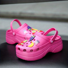 Women's Fruit Platform Clogs Chunky Heel Anti-skid Shoes