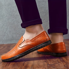 Men's Leather Loafer Shoes Slip-On Casual Walking Shoes