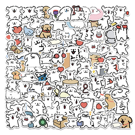 100pcs Puppy Dog Stickers Laptop Skateboard Phone Cute Animal Decals