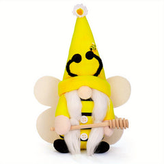 Sunflower Bee Gnome Plush Honeybee Doll Honey Pot Stuffed Animal