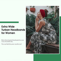 Wide Headbands For Women 7'' Solid Bandana