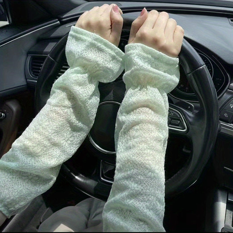 Lace Sunscreen Gloves Thin Breathable Long Sleeves for Women