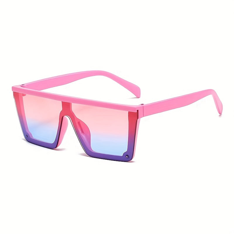 Gradient Square Sunglasses Windproof Big Frame Flat Sunglasses