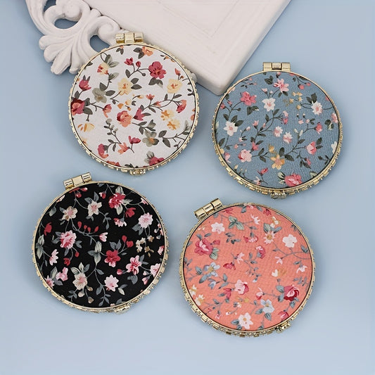 Floral Makeup Compact Mirror Chinese Style Vintage Small Pocket Purse Mirrors