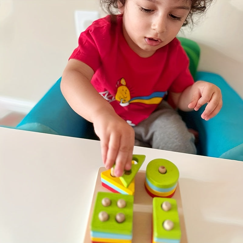 Wooden Sorting And Stacking Toy Shape Sorter Toddlers Montessori