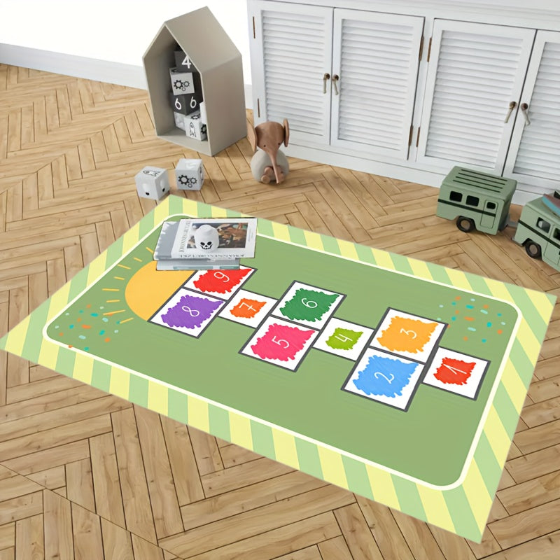 Hop & Count Hopscotch Rug Kids Room Floor Mat
