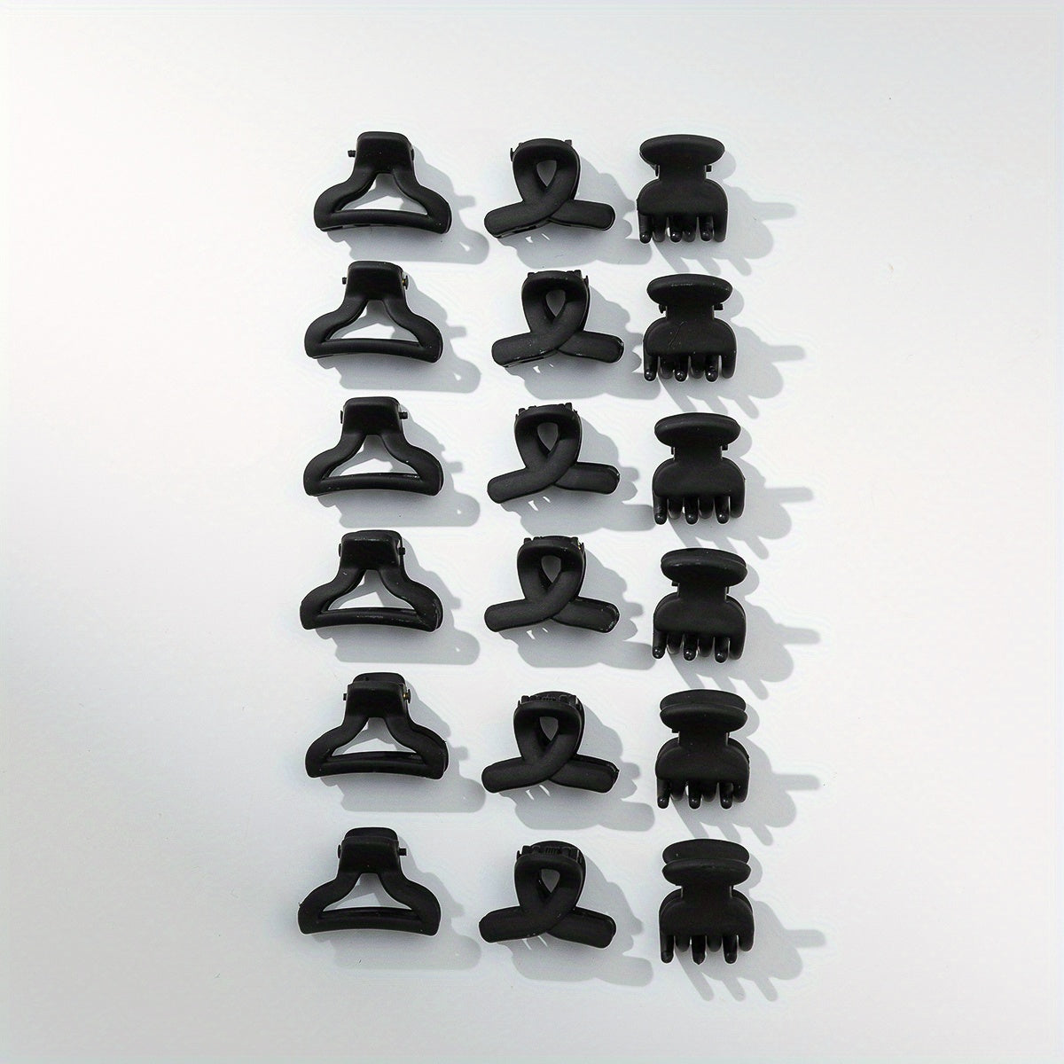 18PCS Rubber Frosted Hair Claw Mini Small Shark Claw Hair Accessory