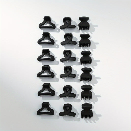 18PCS Rubber Frosted Hair Claw Mini Small Shark Claw Hair Accessory