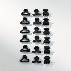 18PCS Rubber Frosted Hair Claw Mini Small Shark Claw Hair Accessory