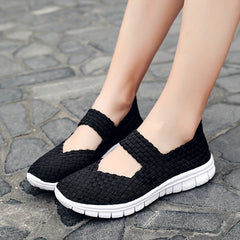Women's Crochet Casual Flat Shoes Lightweight Breathable Cut Out Round Toe