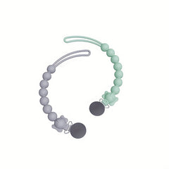 Teething Silicone Beads Pacifier Chain with Steel Buckle