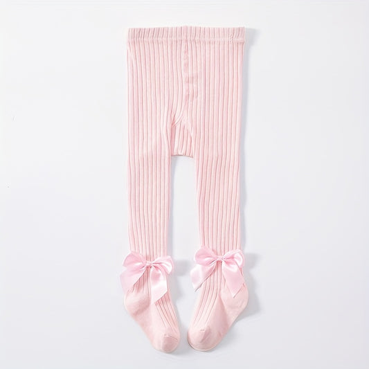 Baby Girls Knitted Leggings with Bowknot for Spring