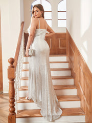  Sequins V-Neck Maxi Wedding Dress